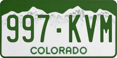 CO license plate 997KVM