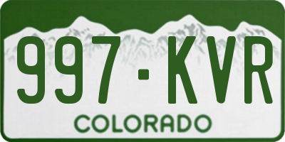 CO license plate 997KVR