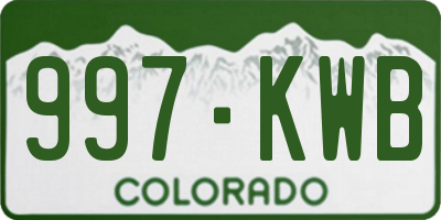 CO license plate 997KWB