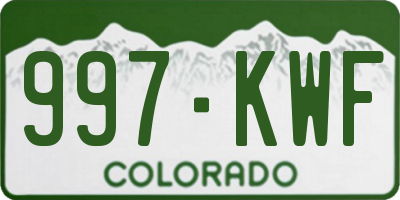 CO license plate 997KWF