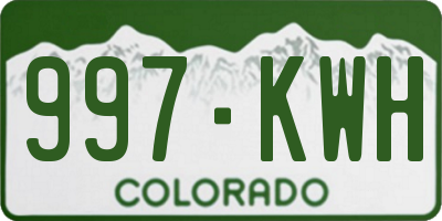 CO license plate 997KWH