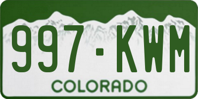 CO license plate 997KWM