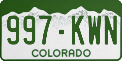 CO license plate 997KWN