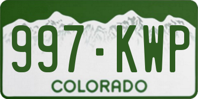 CO license plate 997KWP