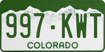 CO license plate 997KWT