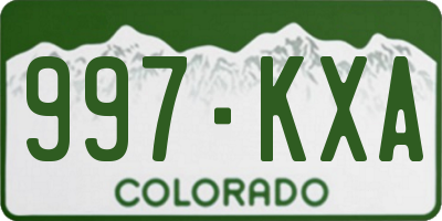 CO license plate 997KXA