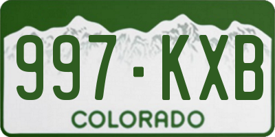 CO license plate 997KXB