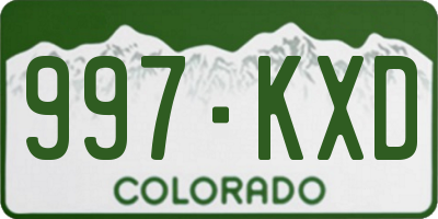 CO license plate 997KXD