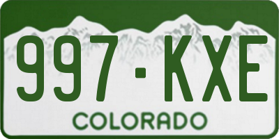 CO license plate 997KXE