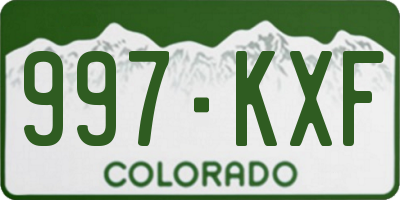 CO license plate 997KXF