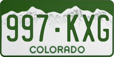 CO license plate 997KXG