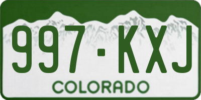CO license plate 997KXJ