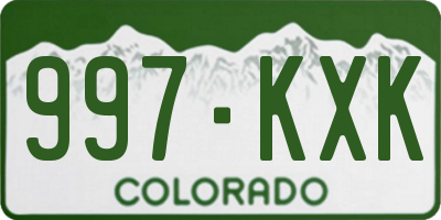 CO license plate 997KXK