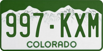 CO license plate 997KXM