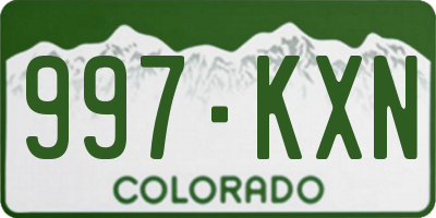 CO license plate 997KXN