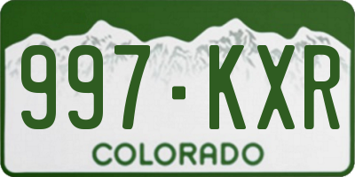 CO license plate 997KXR