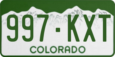 CO license plate 997KXT