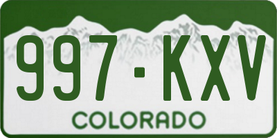 CO license plate 997KXV