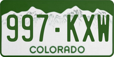 CO license plate 997KXW