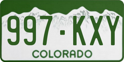 CO license plate 997KXY