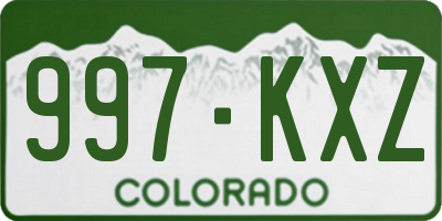 CO license plate 997KXZ
