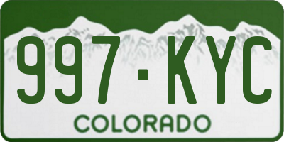 CO license plate 997KYC