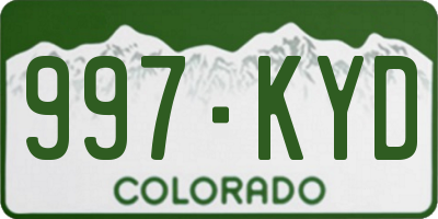 CO license plate 997KYD