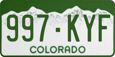 CO license plate 997KYF