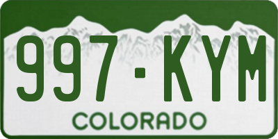 CO license plate 997KYM