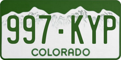 CO license plate 997KYP