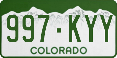 CO license plate 997KYY