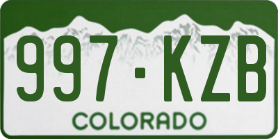 CO license plate 997KZB