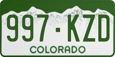 CO license plate 997KZD