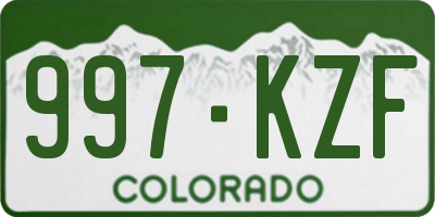 CO license plate 997KZF