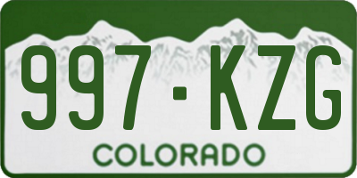 CO license plate 997KZG