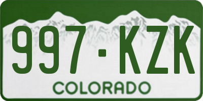 CO license plate 997KZK