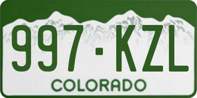 CO license plate 997KZL