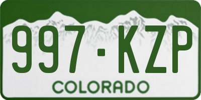CO license plate 997KZP