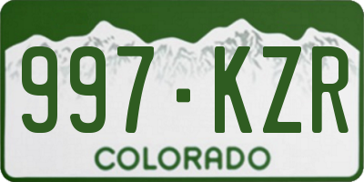 CO license plate 997KZR