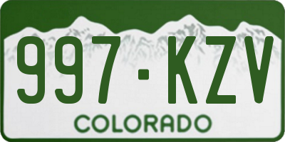 CO license plate 997KZV