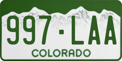CO license plate 997LAA