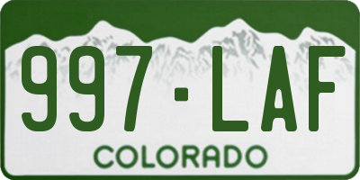 CO license plate 997LAF