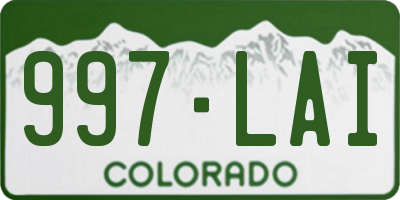 CO license plate 997LAI