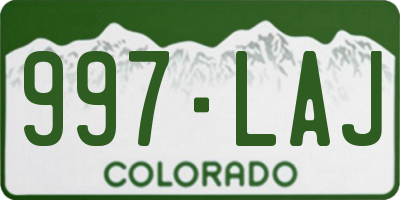 CO license plate 997LAJ