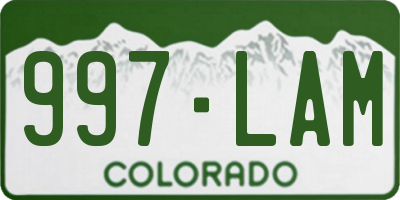 CO license plate 997LAM