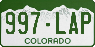 CO license plate 997LAP