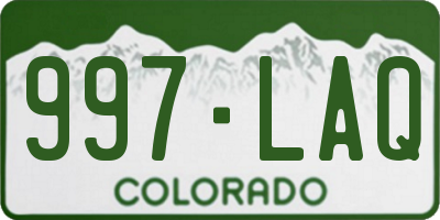 CO license plate 997LAQ