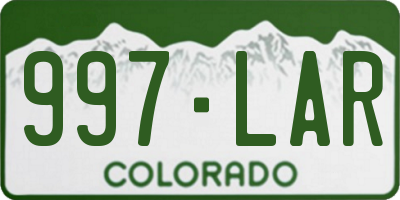 CO license plate 997LAR