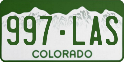 CO license plate 997LAS