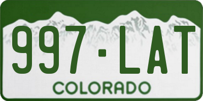 CO license plate 997LAT
